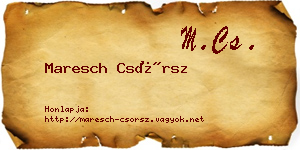 Maresch Csörsz névjegykártya